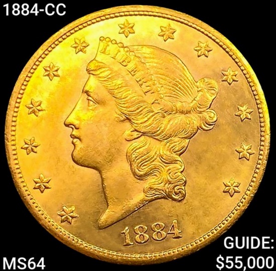 1884-CC $20 Gold Double Eagle CHOICE BU