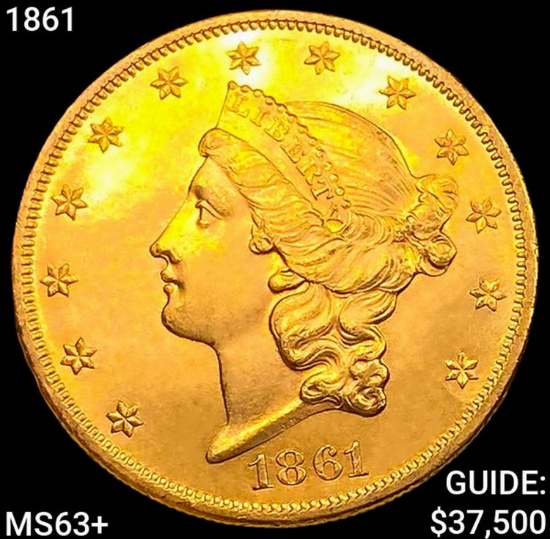 1861 $20 Gold Double Eagle