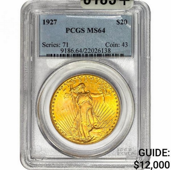 1927 $20 Gold Double Eagle PCGS MS64