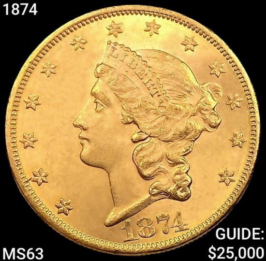 1874 $20 Gold Double Eagle