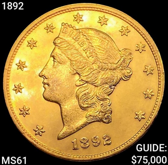 1892 $20 Gold Double Eagle