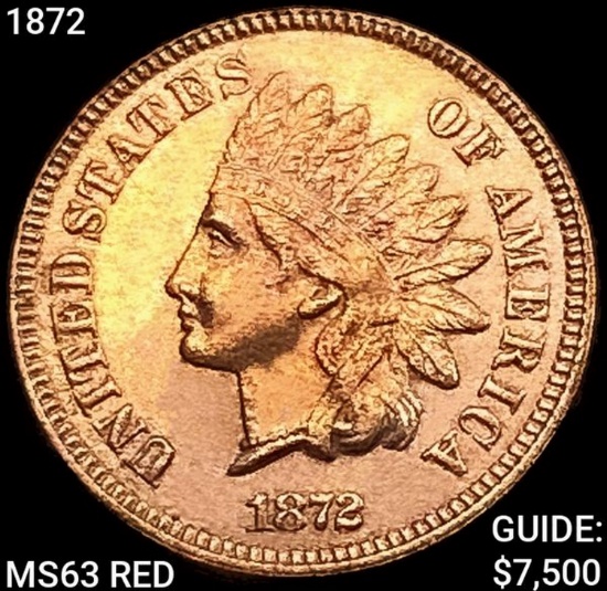 1872 Indian Head Cent CHOICE BU RD