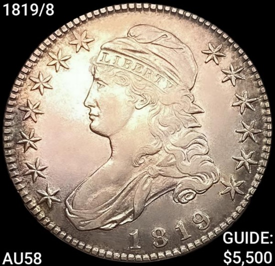 1819/8 Capped Bust Half Dollar CHOICE AU