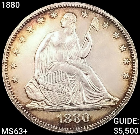 1880 Seated Liberty Half Dollar CHOICE BU+