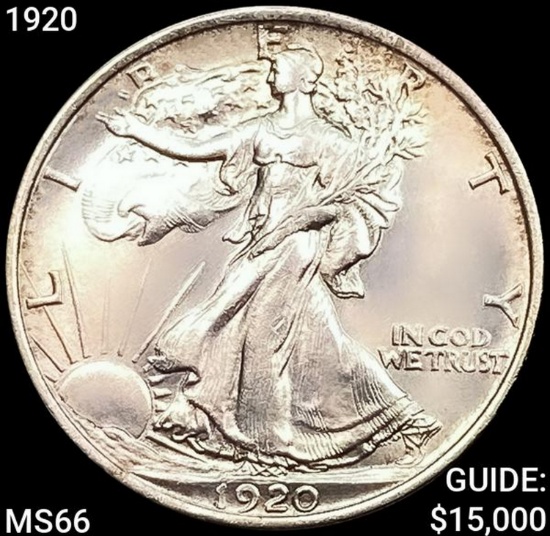 1920 Walking Liberty Half Dollar GEM BU