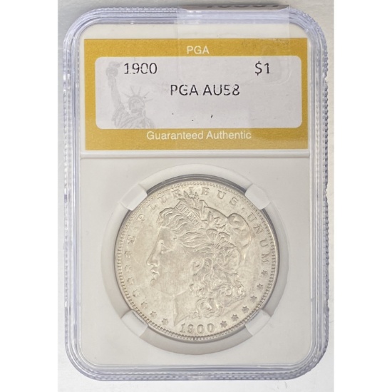 1900 Morgan Dollar PGA AU58 SILVER