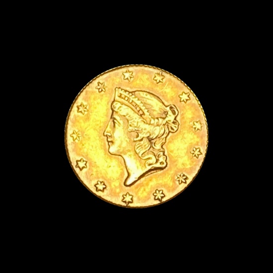 1849 Gold $1 Type 1 NEARLY UNCIRCULATED