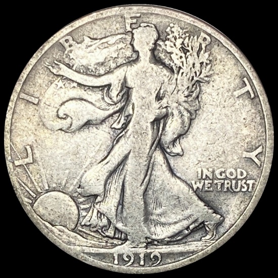 1919-S Silver Half Dollar Walking Liberty LIGHTLY CIRCULATED