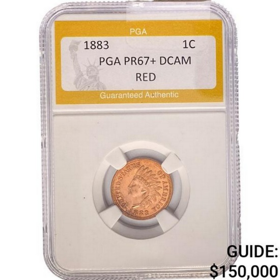 1883 1C Indian Head PGA PR67+ DCAM RED