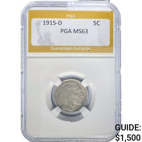 1915-D Buffalo Nickel PGA MS63