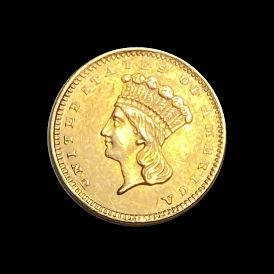 1857 Gold $1 Indian Head Type 3 CHOICE BU