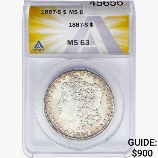 1887 Morgan Silver Dollar ANACS MS63