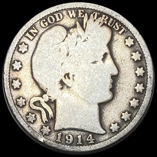 1914 Silver Barber Half Dollar NICELY CIRCULATED