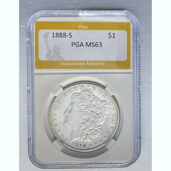 1888-S Morgan Dollar PGA MS63 SILVER