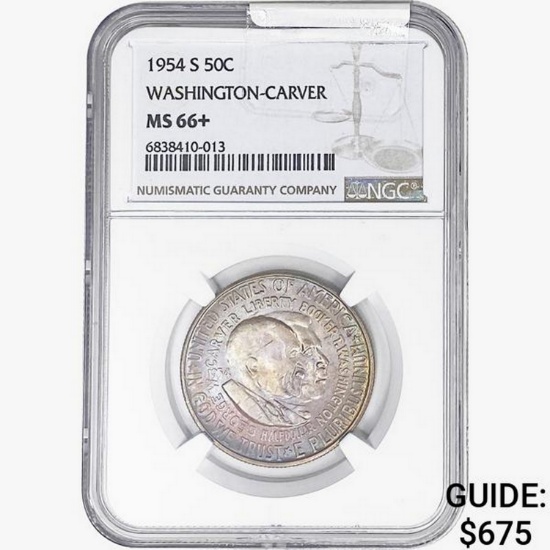 1954-S Washington Carver Half Dollar NGC MS66+
