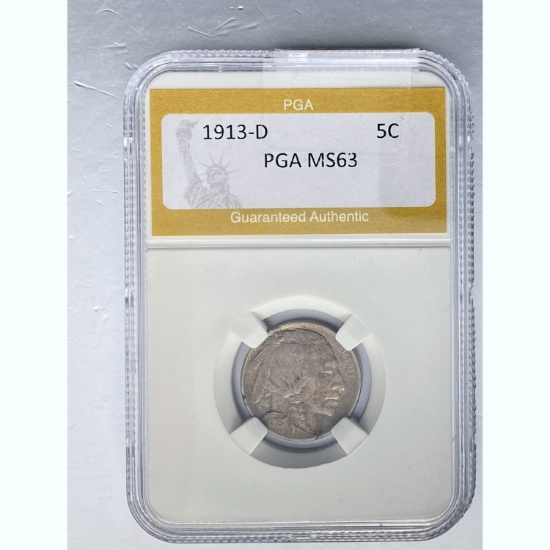 1913-D 5C Buffalo PGA MS63