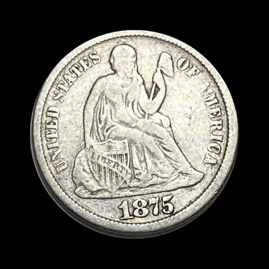 1875-CC Silver Seated Liberty Dime LIGHTLY CIRCULATED