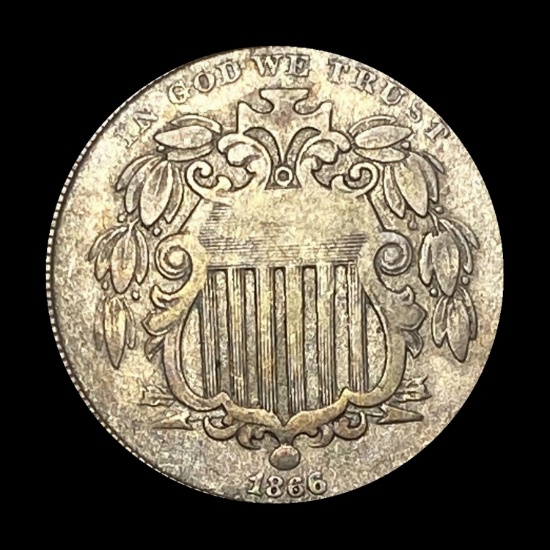 1866 Shield Nickel NEARLY UNCIRCULATED