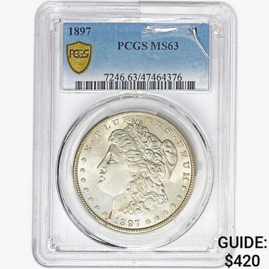 1897 Morgan Silver Dollar PCGS MS63
