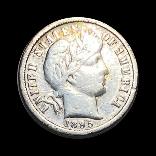 1895-O Silver Barber Dime LIGHTLY CIRCULATED