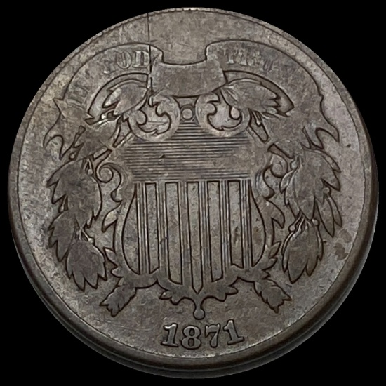 1871 Bronze Two-Cent Piece LIGHTLY CIRCULATED