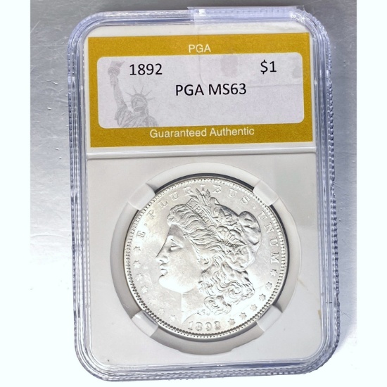 1892 Morgan Dollar PGA MS63 SILVER