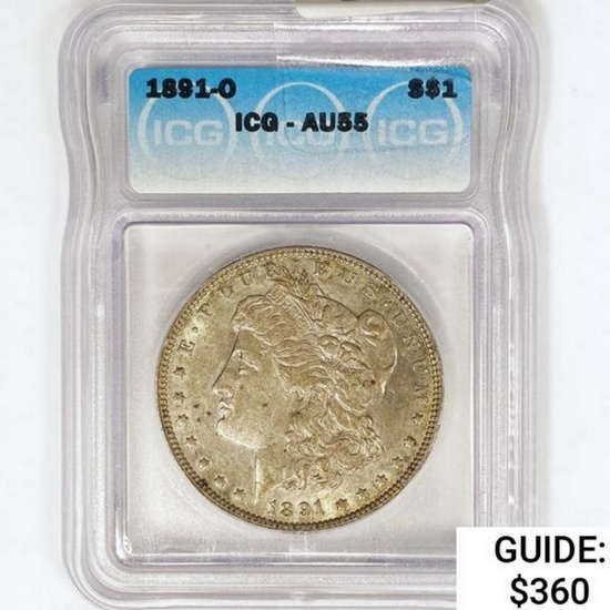 1891-O Morgan Silver Dollar ICG AU55
