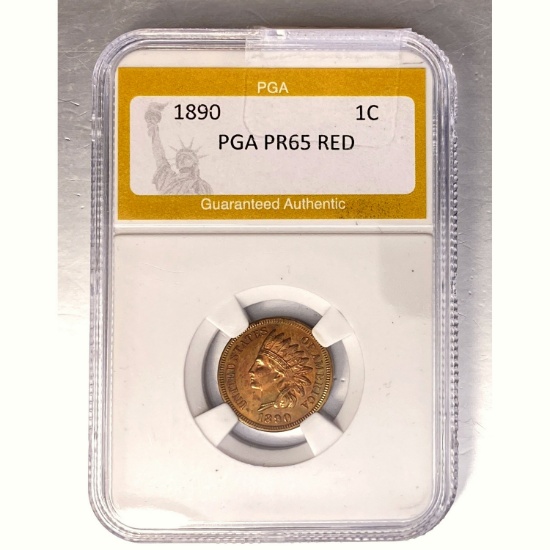 1890 1C Indian Head PGA PR65 RED