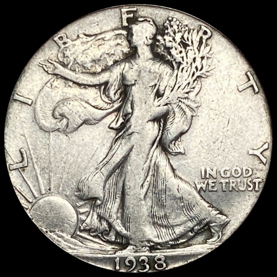 1938-D Silver Walking Liberty Half Dollar LIGHTLY CIRCULATED