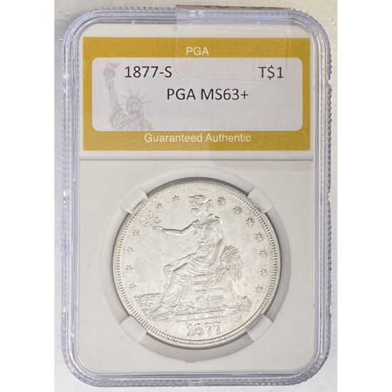 1877-S Trade Dollar PGA MS63+