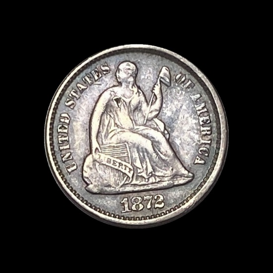 1872 Seated Liberty Half Dime LIGHTLY CIRCULATED