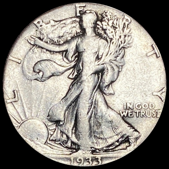 1933-S Silver Walking Liberty Half Dollar LIGHTLY CIRCULATED