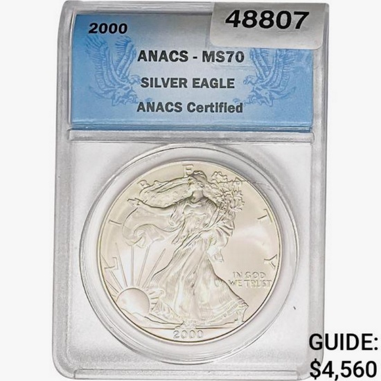 2000 $1 ASE 1 OZ ANACS MS70