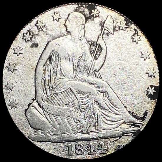 1844-O Silver Seated Liberty Half Dollar LIGHTLY CIRCULATED