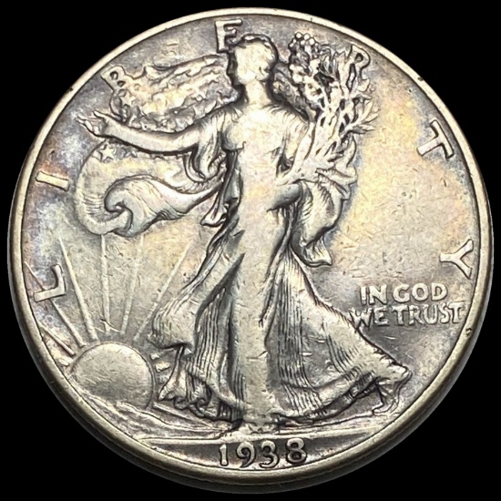 1938-D Silver Walking Liberty Half Dollar LIGHTLY CIRCULATED