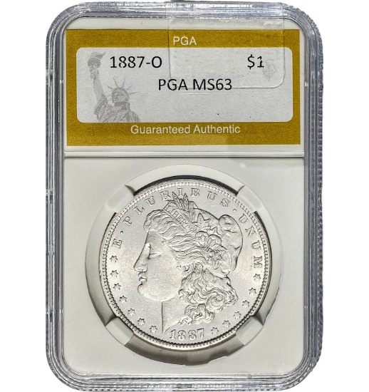 1887-O Morgan Dollar PGA MS63 SILVER