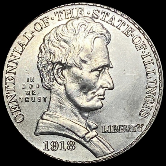 1918 Silver Half Dollar Illinois Centennial UNCIRCULATED