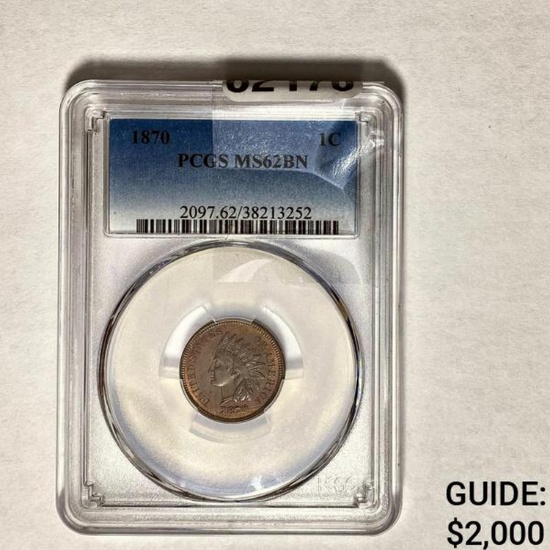1870 1C Indian Head PCGS MS62BN