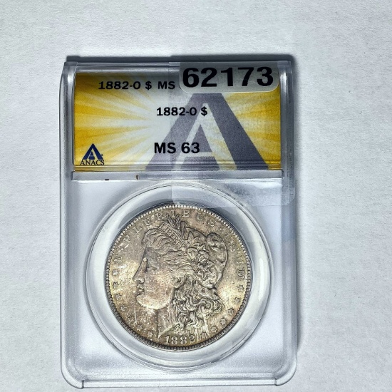 1882-O Morgan Dollar ANACS MS63 SILVER