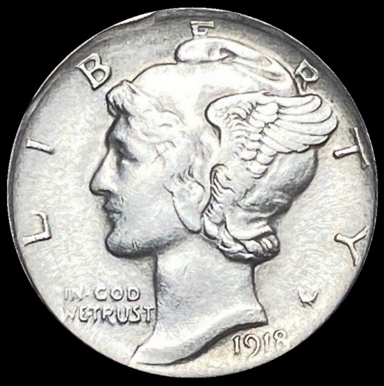 1918-D Mercury Dime CLOSELY UNCIRCULATED
