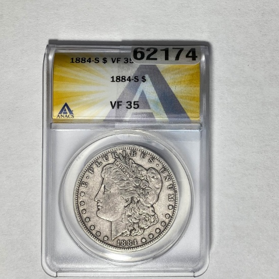 1884-S Morgan Dollar ANACS VF35 SILVER