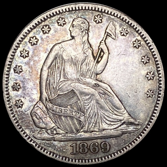 1869 Seated Liberty Half Dollar NEARLY UNCIRCULATED