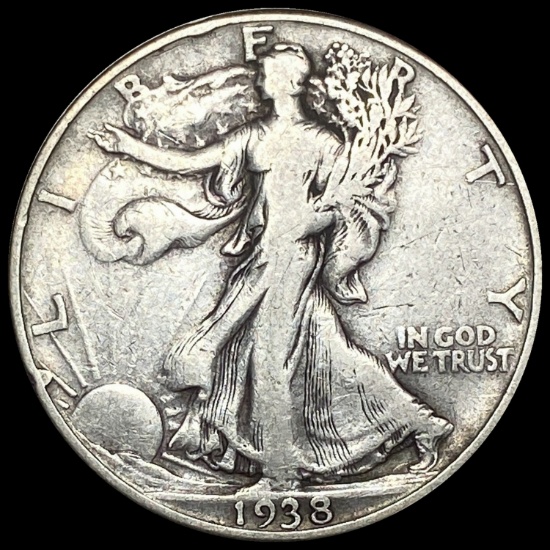 1938-D Silver Half Dollar LIGHTLY CIRCULATED