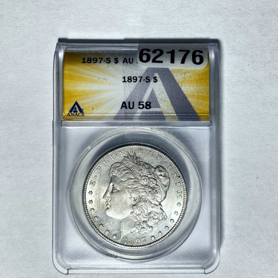 1897-S Morgan Dollar ANACS AU 58 SILVER