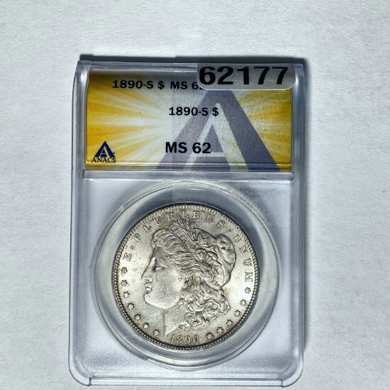1890-S Morgan Dollar ANACS MS 62 SILVER