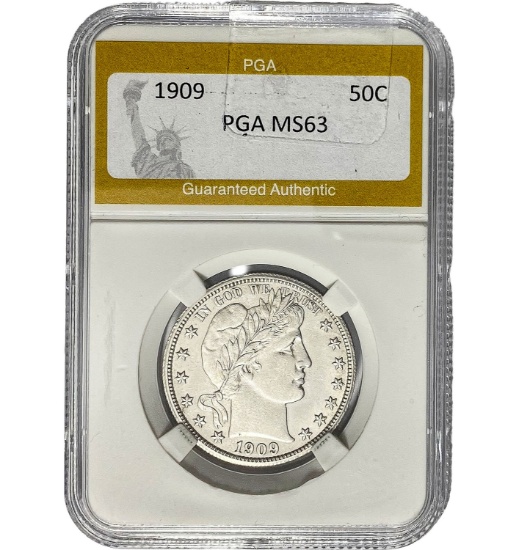 1909 Barber Half Dollar PGA MS63