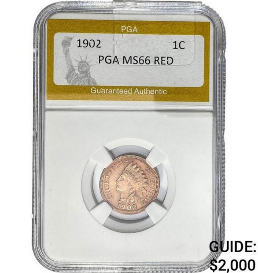 1902 1C Indian Head PGA MS66 RED
