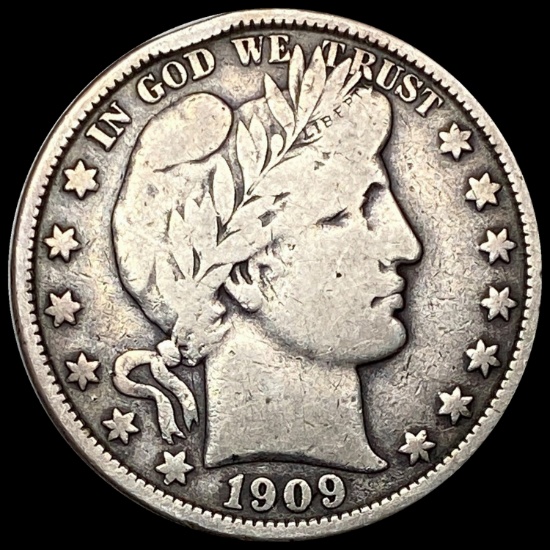 1909-O Silver Barber Half Dollar NICELY CIRCULATED
