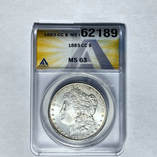 1883-CC Morgan Dollar ANACS MS63 SILVER