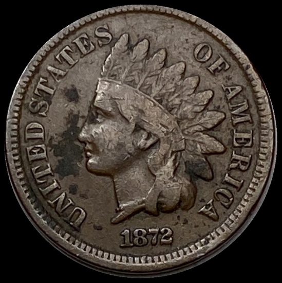 1872 Indian Head Cent LIGHTLY CIRCULATED